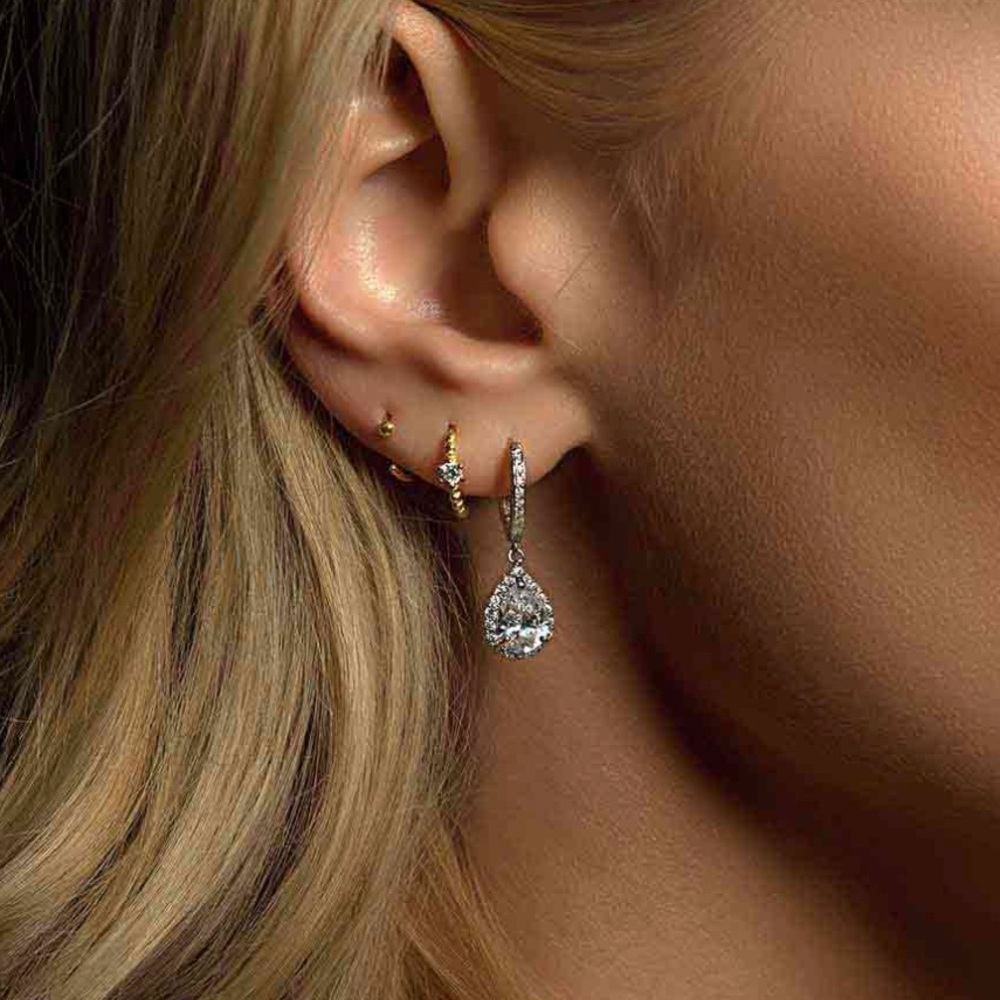 2 Carat Genuine Moissanite Dangle Tear Drop Luxury Earrings By North Jewelry